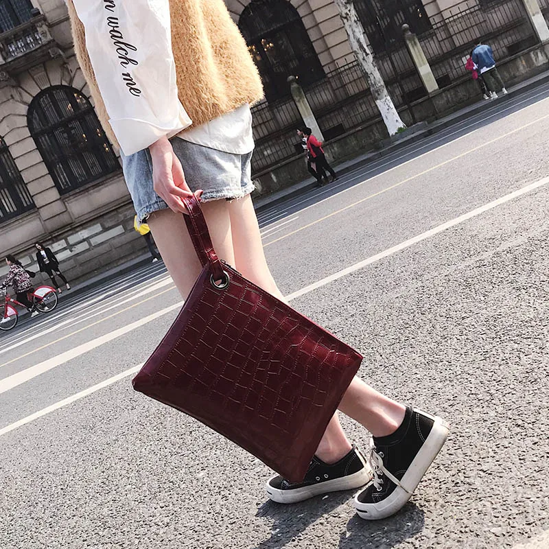  Crocodile Women Clutch bag Alligator Wrist band Lady evening bags Trend party girl Envelope Bag Wri - 32949011545