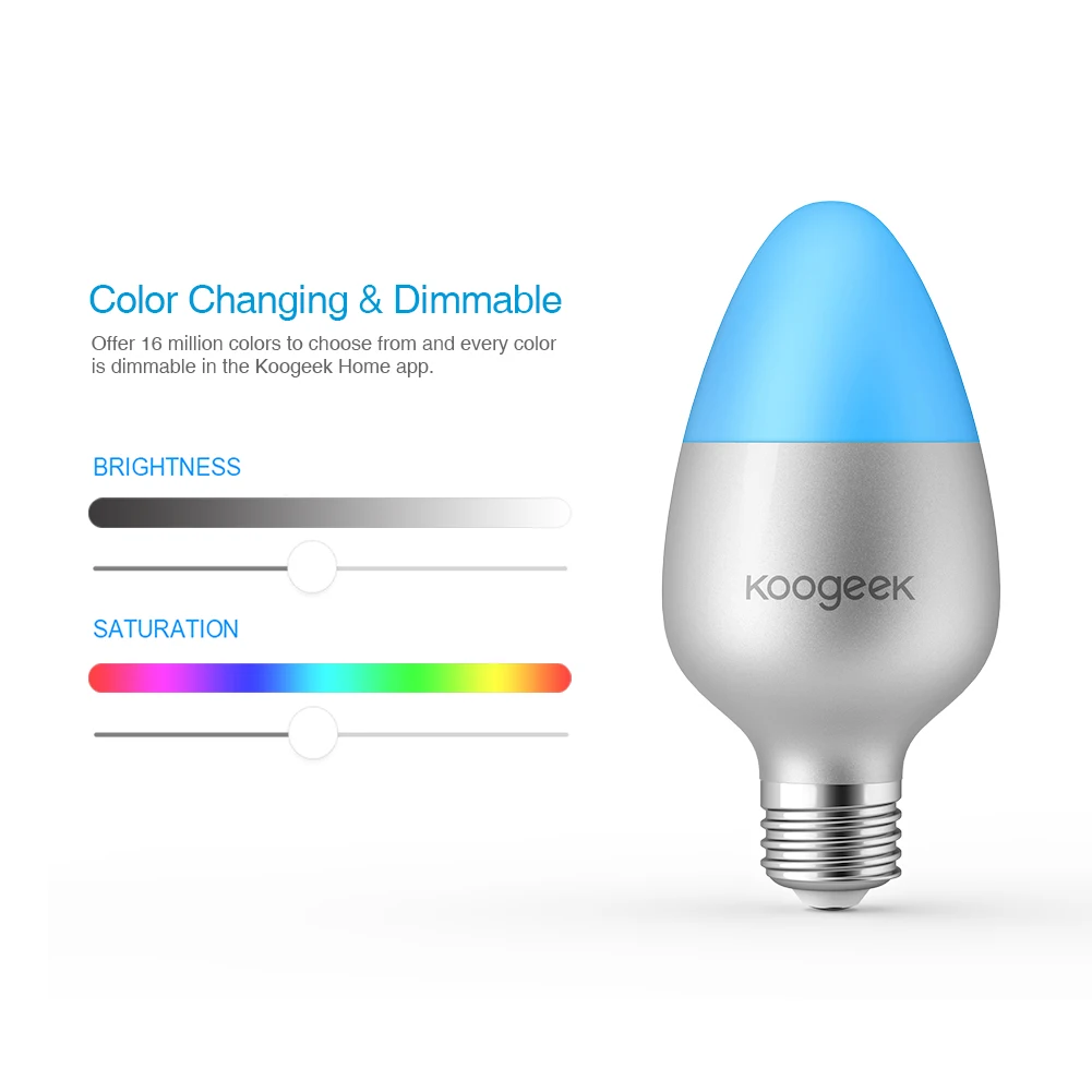 Умный светодиодный светильник Koogeek E26 E27 8 Вт Wi Fi 16 млн цветов для Apple HomeKit Siri только