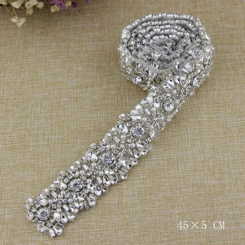 

Inofinn Z06 Applique Trim Rhinestone Crystal Sew On Garment Patches Hot Fix Strass rhinestone gown wedding dress accessories