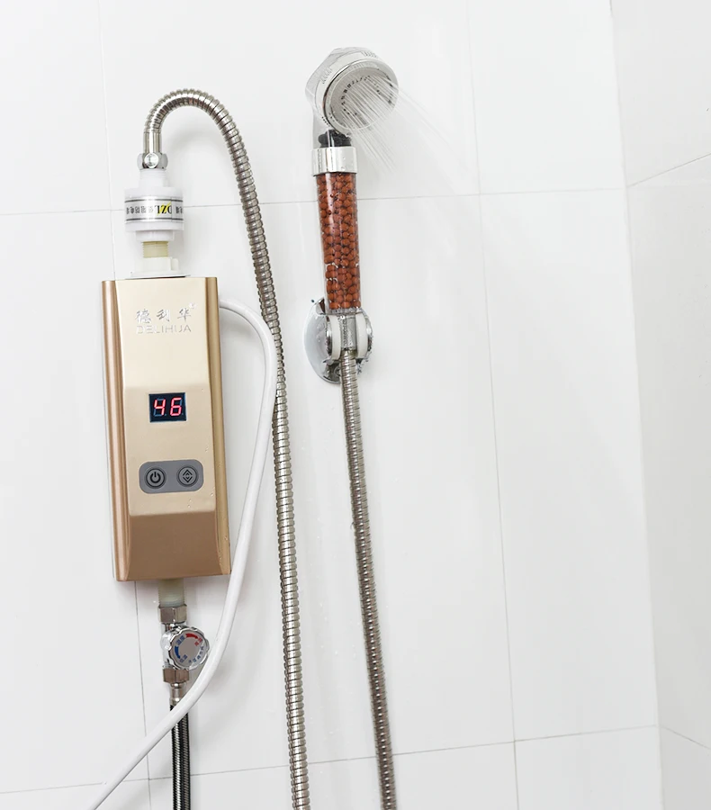 Entrée de débit d'eau de fond robinet d'eau chaude cuisine sans réservoir instantanée chauffe eau électrique robinet de chauffage douche chauffe bain
