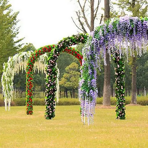 

Hot Artificial Wisteria Flowers Vine Silk Flower Wedding Garden Party Hanging Decor Drop Shipping Fashion