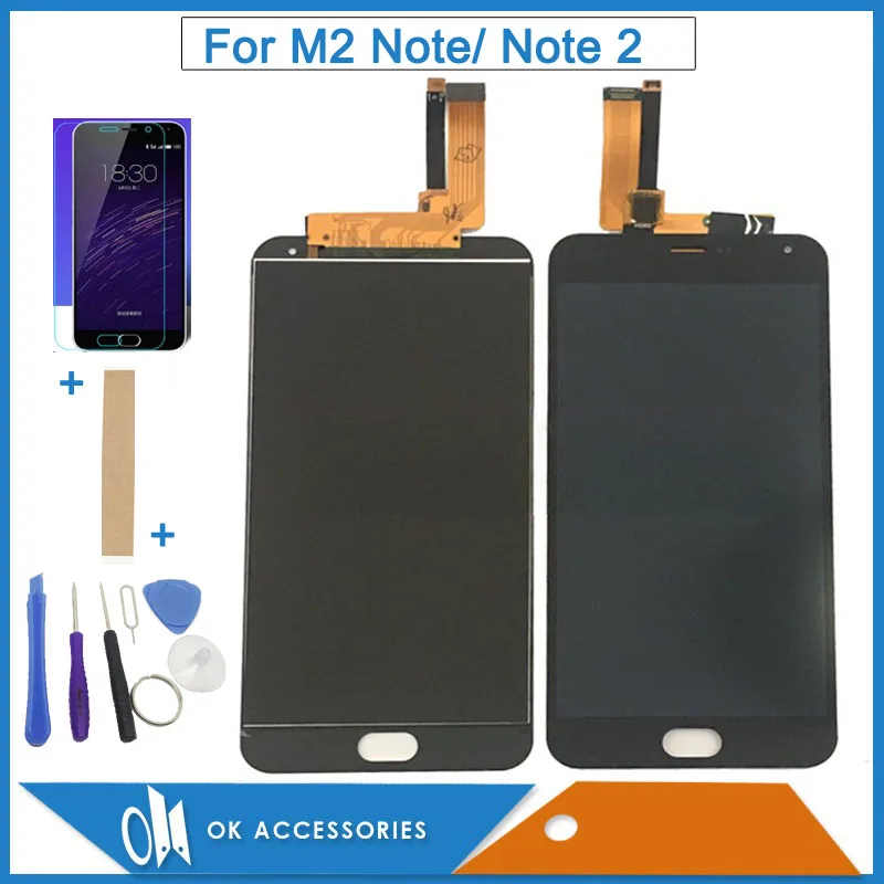

5.5 Inches For Meizu M2 Note/ Note 2 LCD Display+Touch Screen Digitizer Assembly Cellphone Screen Black Color With Kits