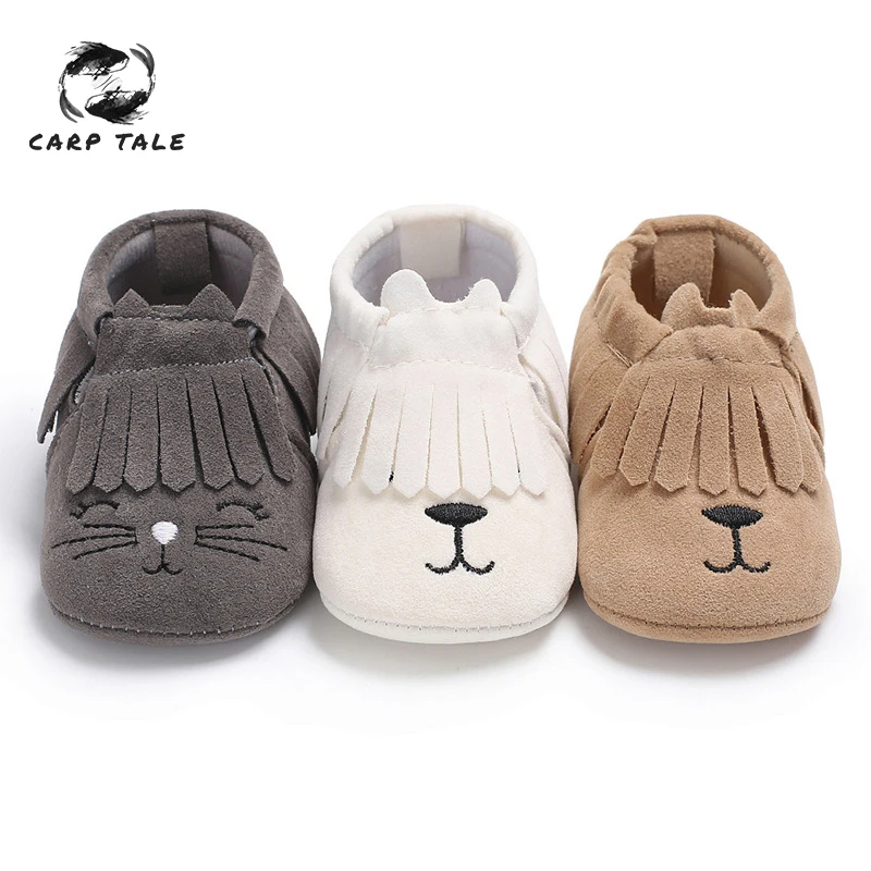 

2019 PU Suede Leather Newborn Baby Moccasins Soft Shoes Soft Soled Non-slip Crib First Walker toddler moccasins toddler shoes