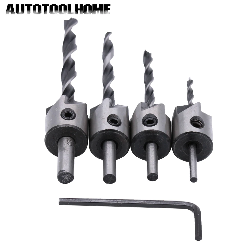 Набор сверл AUTOTOOLHOME 4 шт. набор для электроинструмента из высокопрочной стали с 5
