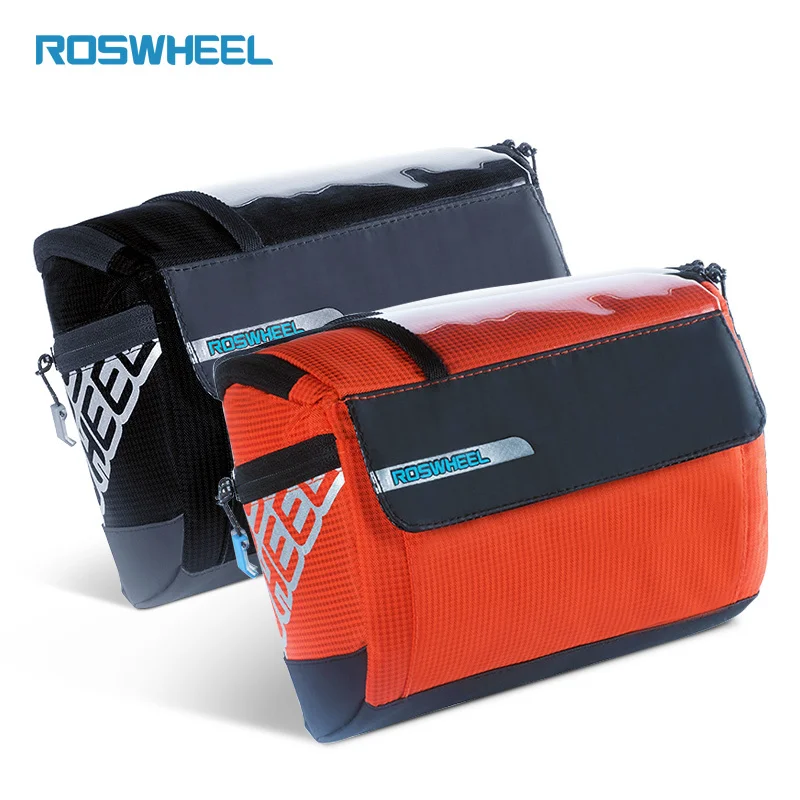 ROSWHEEL 3L Bicycle Handlebar Bag MTB Road Cycling Front bar Pannier Pouch 400D PVC Map Bags Basket Bike Accessories