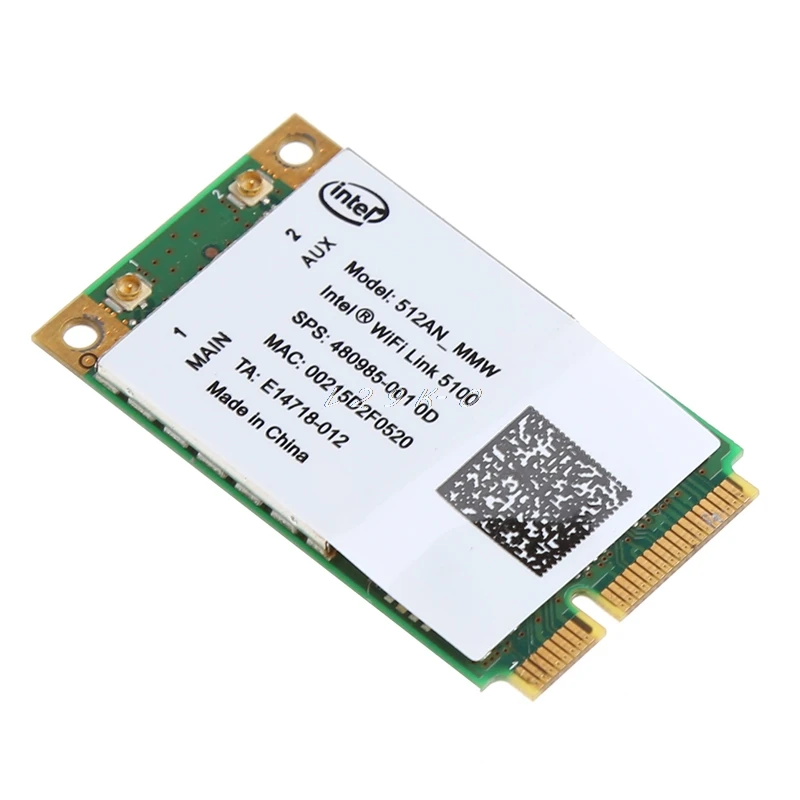 Для Link Intel 5100 WIFI 512AN_MMW 300M Mini PCI E плата Беспроводная WLAN карта 2 4/5 ГГц|Сетевые карты| |