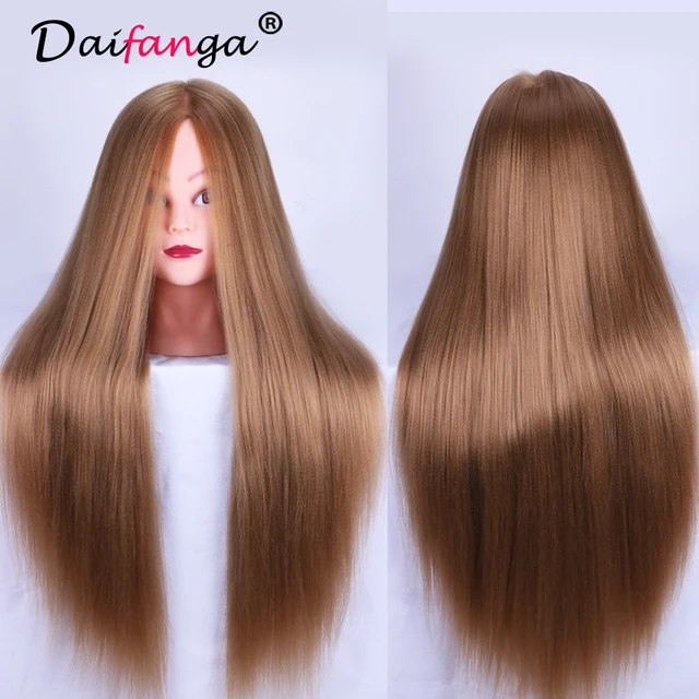 24 Mannequin Head Hair Yaki Synthetic Hairdressing Doll Heads 24 Mannequin Head Hair Yaki Synthetic Hairdressing Doll Heads Cosmetology Women Hairdresser Manikin