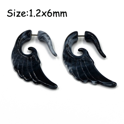 Pieces Heteromorphism Shape Gauge Ear Plug Double Color Acrylic Flesh Earring Wing Heart Spiral Shape Body Piercing Jewelry16g