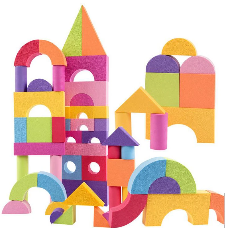 DOLLRYGA EVA большой строительный блок 50 шт. Knutselen Kinderen игрушки для детей ремесло детская игрушка Lote DIY Красочные Пены Блок