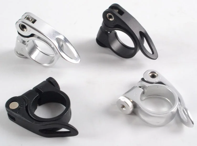Bicycle Pipe Clamp 28.6mm Seat Post Clamp Black Silver Road Mountain