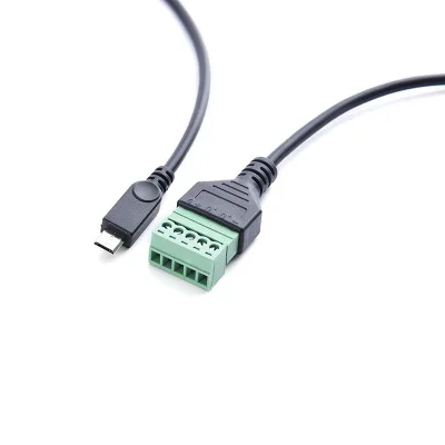 Micro USB 5 Pin 2,0 Мужской до 5 Pin винт с экранированной пайки клемма разъем адаптера кабельный провод