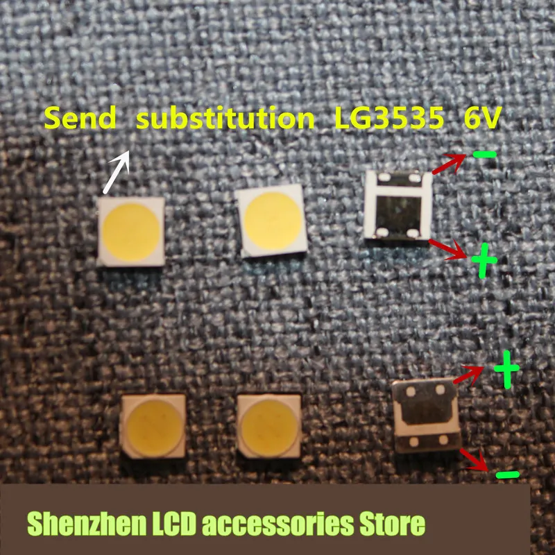 200 шт./лот вместо SMD СВЕТОДИОДНЫЙ LG 3535 6V холодный белый 2W для телевизора/ЖК-подсветки