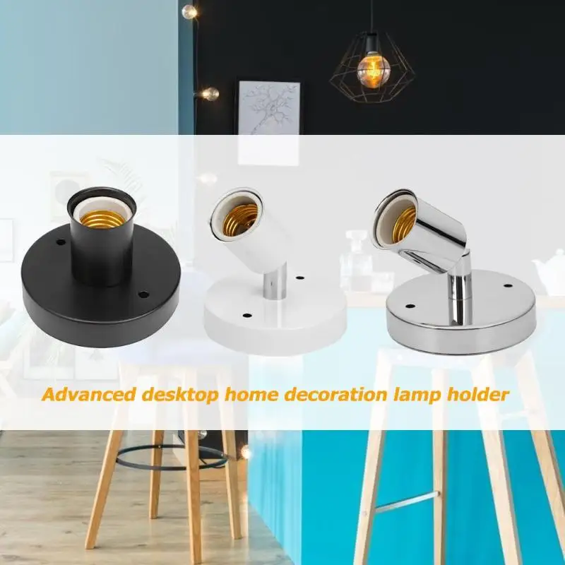 

Universal Adjustable E27 Lamp Holder Desktop Home Decoration Flat Lamp Base PC Shell Base Lamp Bulb Holder Dropshiping
