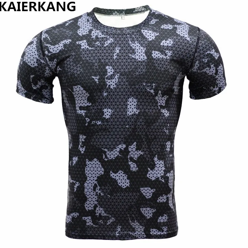 

2017 men shirt compression health Bodybuilding short-sleeved T-shirt base layer skin tight weightlifting elastic T-shirt man