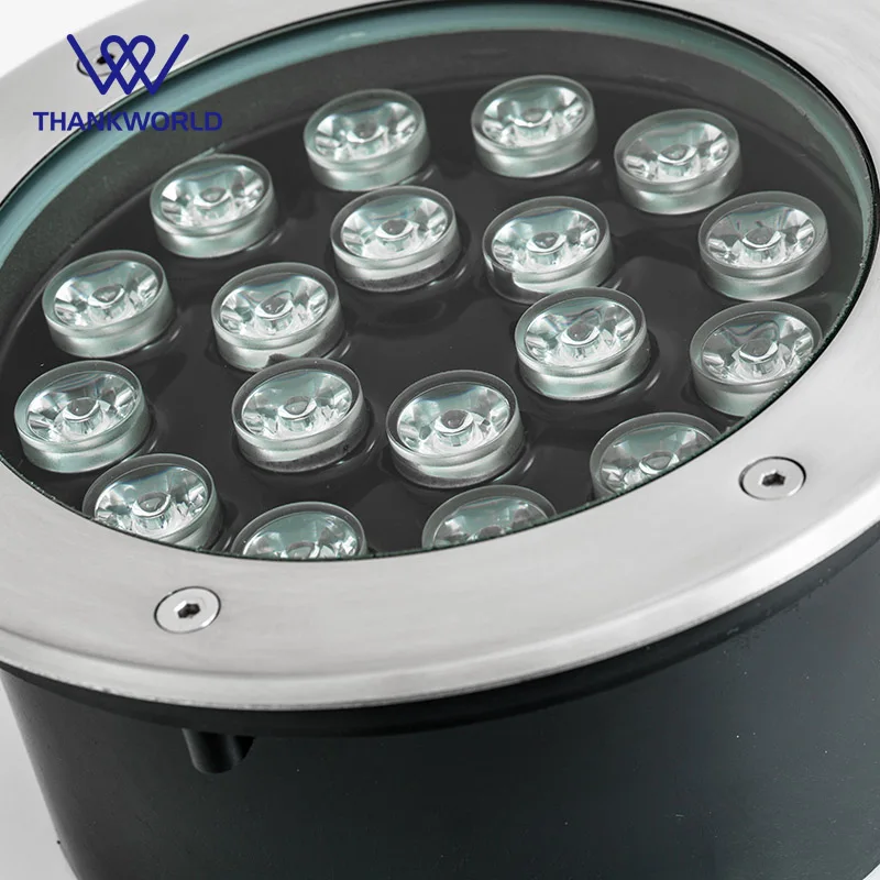 RGB светодиодная подземная лампа AC85 265V Наружное освещение IP67 18W похороненные лампы