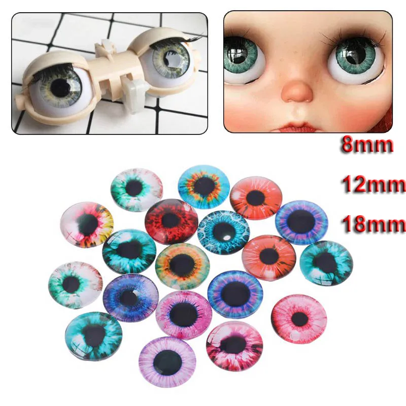 

10Pairs Glass Doll Eyes Animal DIY Crafts Eyeballs For Dinosaur Eye Accessories Jewelry Making Handmade 8/12/18mm