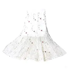 2019 летние женские Модные юбки с цветочной вышивкой Высокая Талия элегантные тонкие юбки в складку эластичным поясом vestidos Feminina