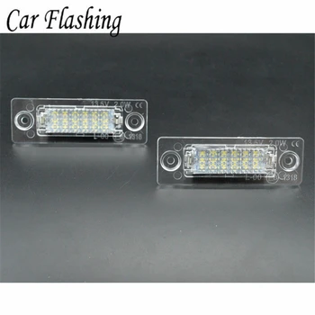 

Car flashing 2Pcs License Number Plate Light Lamp 18-LED For VW/Caddy/Transporter/Passat/Golf/Touran/Jetta For Skoda No Error
