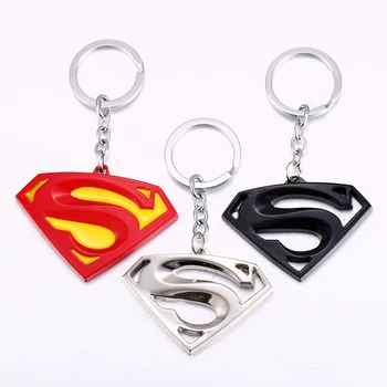 

wholesale 10pcs Superman Keychains Superhero Key chain Batman Keyrings Gift Key Holder For men's Cars jewelry