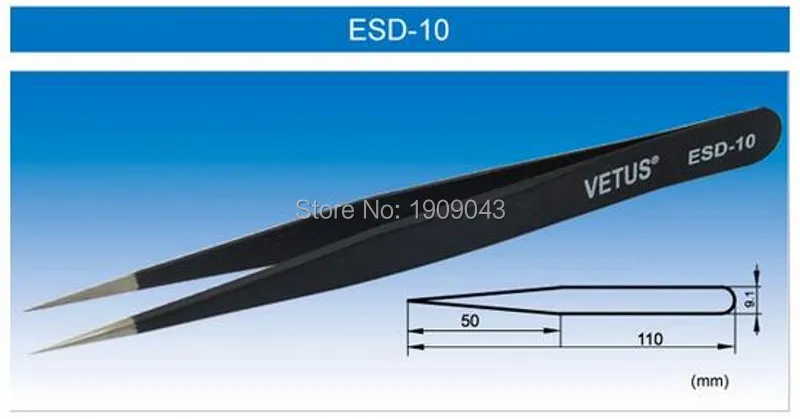 20 штук Vetus ESD-10, ESD-11, ESD-12, ESD-14 ESD-15, и аутентичный с анти-статические инструменты Пинцет для подкручивания ресниц