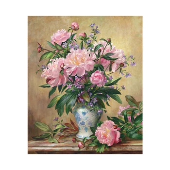 

5D DIY Diamond painting flower peony and bellflower Diamond Embroidery Full Cross Stitch Rhinestone Mosaic Home Decor Handmade