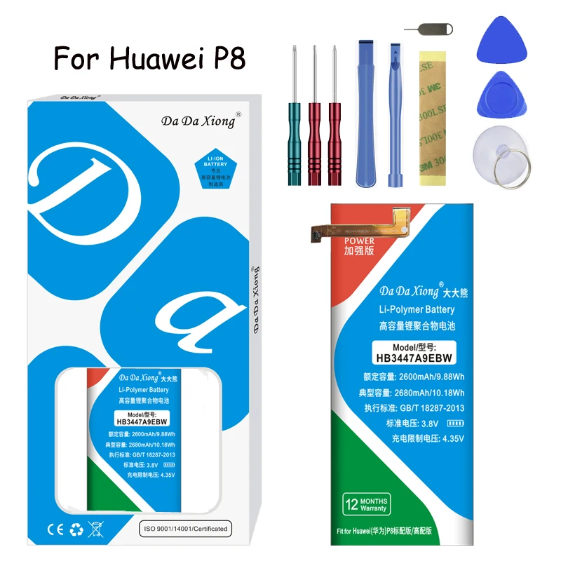 

Original Da Da Xiong HB3447A9EBW Battery For Huawei P8 Standard version/Tall edition 2680mAh Replacement Mobile Phone Battery
