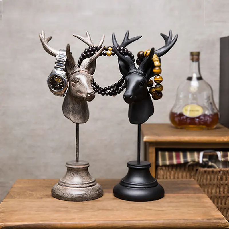 Нордическая голова оленя, ювелирная стойка, креативная смола, искусство и ремесла, место, украшает стену, бытовые гостиные, предметы мебели