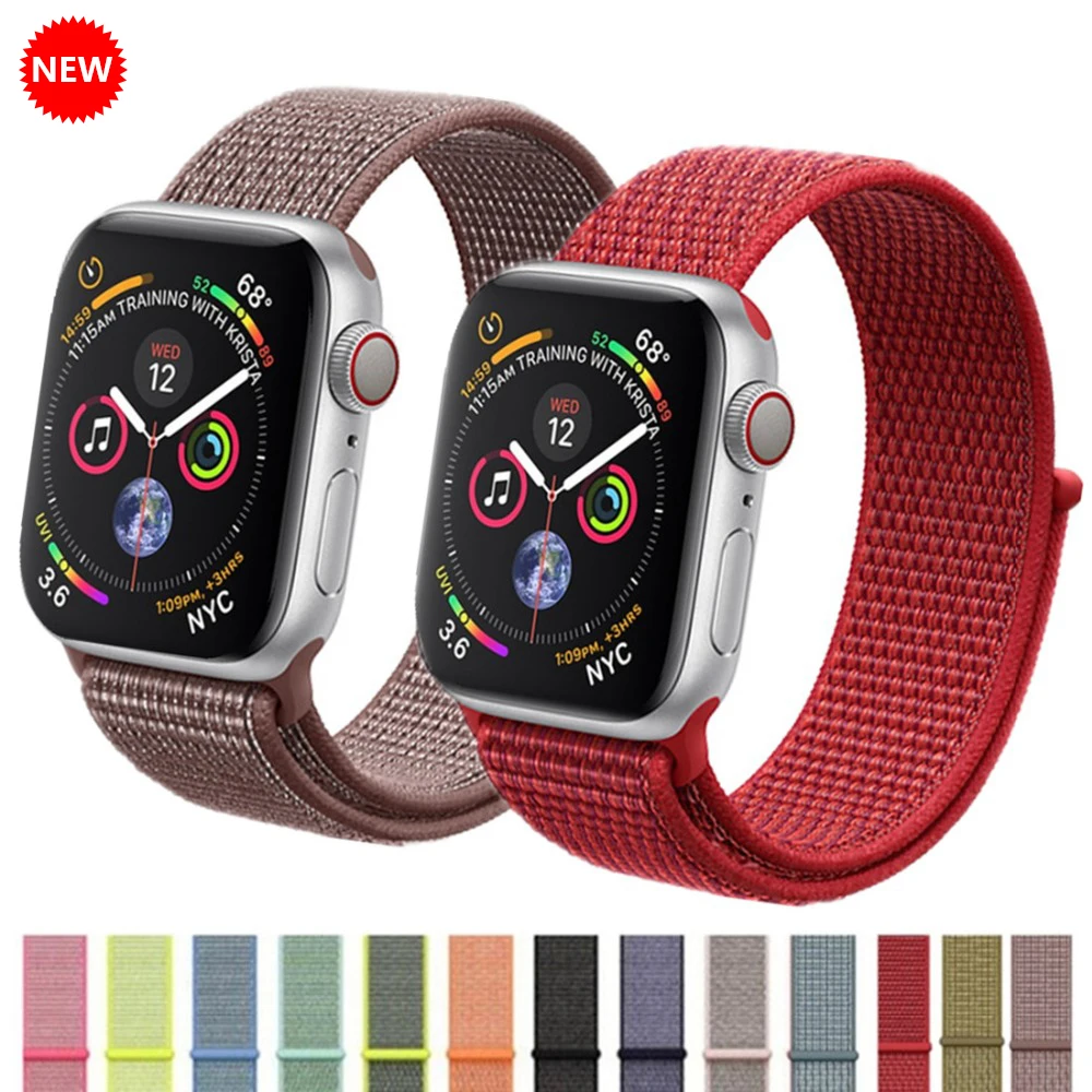 

CRESTED Sport Loop strap For Apple Watch band 4 42mm 38mm 3 iwatch band 44mm 40mm correa Nylon wrist bracelet watch Accessories