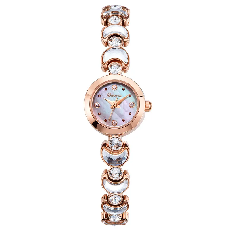 

Cute Mini Size Moon Shape Crystals Watch Elegant Lady Delicate Shell Jewelry Wrist watch Quartz Ultra-thin Bracelet Montre Femme