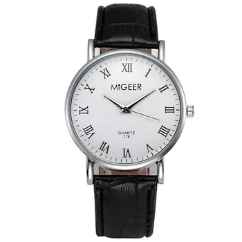 

MIGEER MG-278 man watch brand Luxury Fashion Faux Leather Mens Analog Watch Wrist Watches wholesale free shipping X10