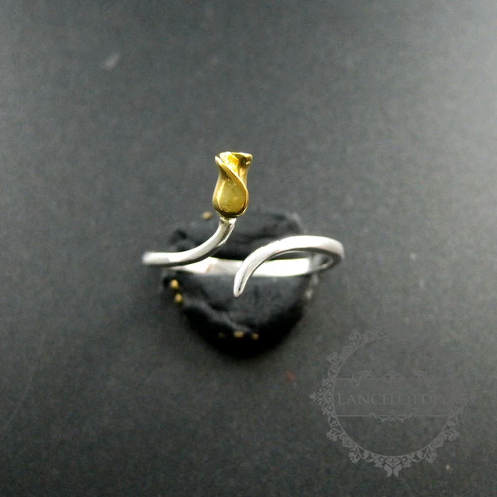 

tiny flower on solid 925 sterling silver fashion adjustable ring jewelry 1294038