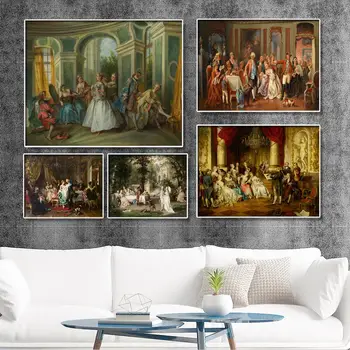

Home Decoration Print Canvas Wall Art Picture Paintings European Court character scene painting5 For Living-room