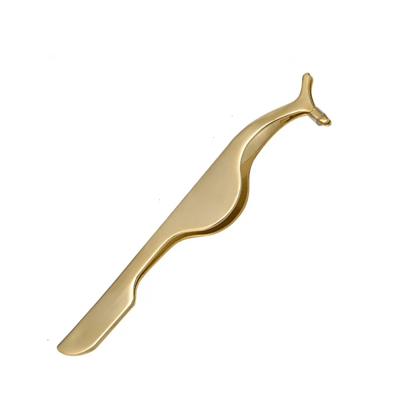 100 шт. Нержавеющая сталь поддельные щипцы для завивки ресниц Пинцет для накладных ресниц включают настроить свой собственный логотип - Цвет: golden 100pcs