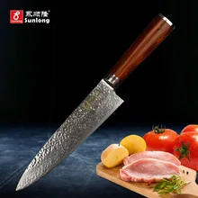 Sunlong 8 zoll kochmesser VG-10 stahlkern 67 schichten damaskus küchenmesser damaskus messer Siam Palisander holzgriff