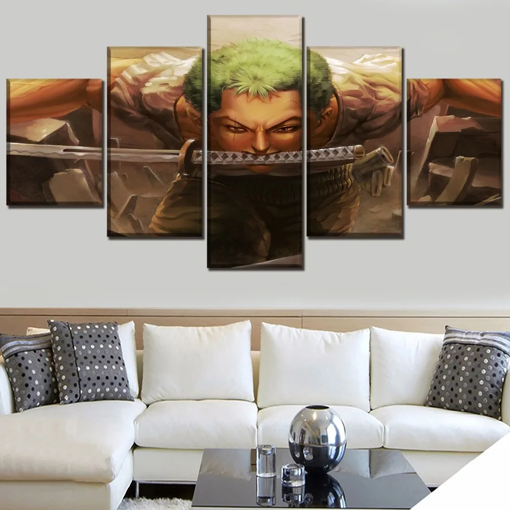 

Swordsmen Zoro Roronoa Anime ONE PIECE 5 Piece Poster Decorative Home Decor Picture HD Print Paintings on Canvas Wall Art