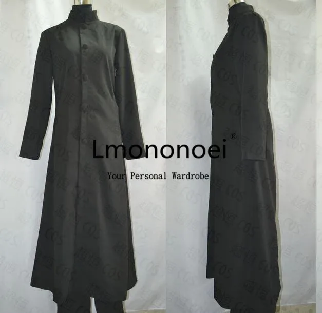

2016 The Matrix Neo Wool Trench Coat Cosplay Costume Black Long Jacket Halloween Party Outfit