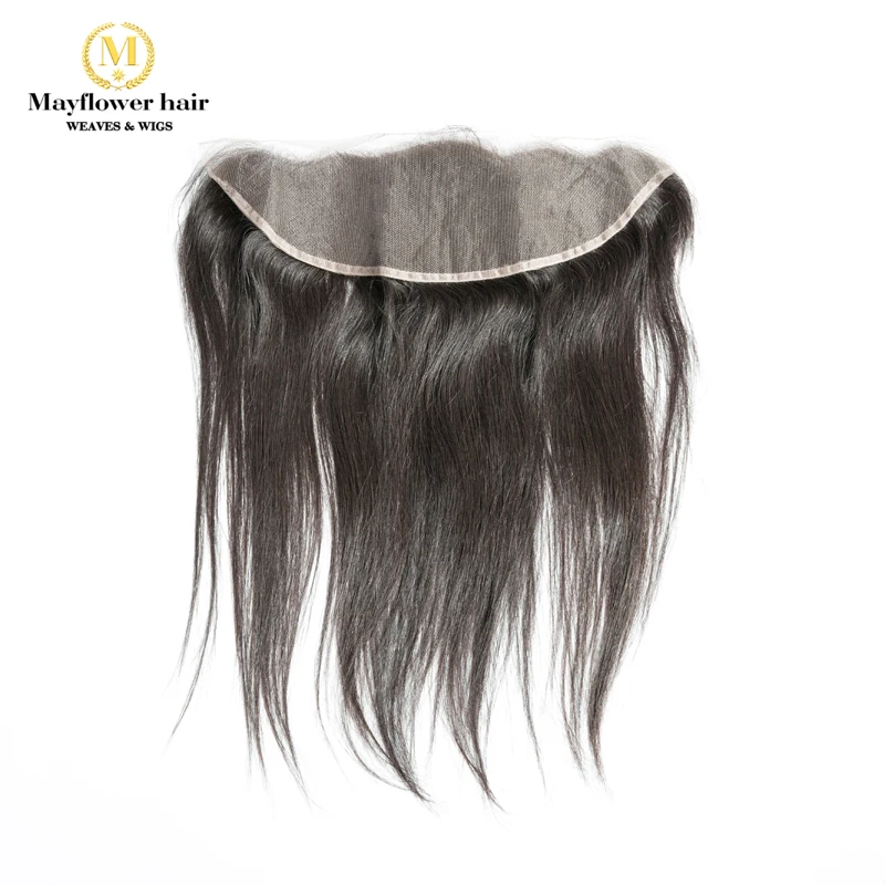 

MFH Raw Indian Straight virgin hair frontal 13x4" Full lace ear to ear hand tied with baby hair Free parting Natural color