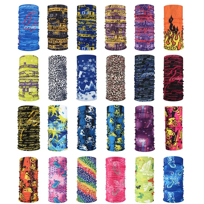 

12 colors Outdoor Climbing Hiking Cycling Fishing Windproof UV Protection Printed Bandana Face Mask Neck Scarves Wraps Headwear