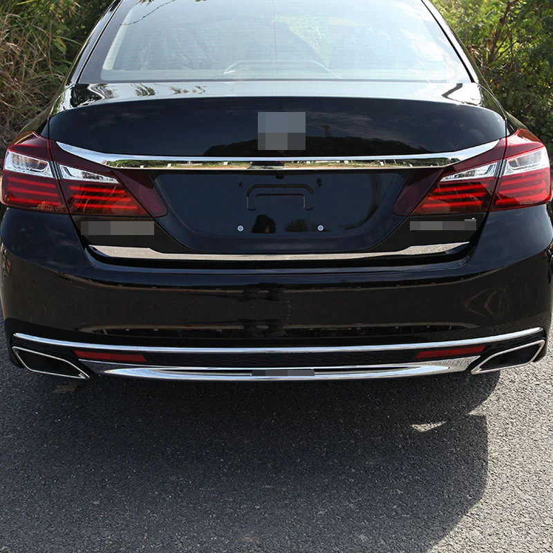 

For Honda Accord 2016-2017 ABS Chrome &stainless steel Automotive rear bumper lip decorative cover Trunk tail door trim cover
