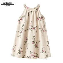 Модные льняные платья с вышивкой для девочек от 24 месяцев до 12 лет дышащее платье без рукавов Детский костюм летняя детская одежда