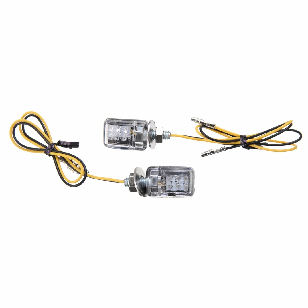 Treyues 2pcs 6LED Motorcycle Mini Turn Signal Light Amber Blinker Indicator Lamp For Honda Kawasaki Suzuki
