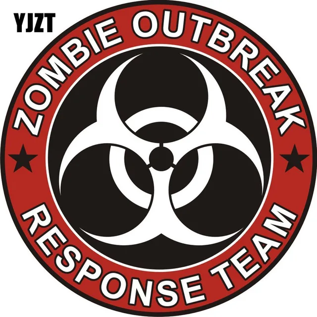 Special Price YJZT 16x16CM Fashion ZOMBIE Outbreak Responser Motorcycle Retro-reflective Decal Car Sticker C1-8022