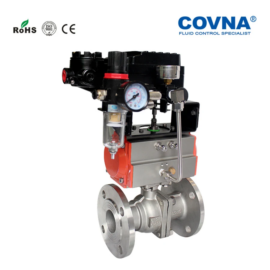 1.2 inch Pneumatic Flange Ball Valve Spring Returned with 4-20mA Positioner Stainless Steel 304 GB Standard PTFE Seat | Обустройство