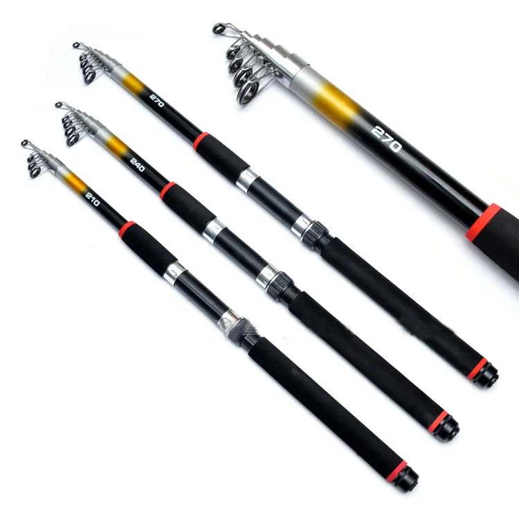 

2015 free shiping FRP ROD 2.1m 2.4m 2.7m Ultra Hard Carbon Fiber Carp Fishing Telescopic Fishing Rod Casting Spinning Rod