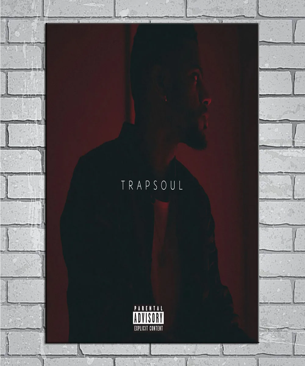 

N1045 Trapsoul Bryson Tiller Album Cover Music Rap Singer Light Canvas Custom Poster Wall Decor 20X30 27x40 inch