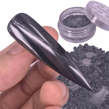 0,5 г Черный цвет волшебный зеркальный блеск для ногтей пигмент для дизайна ногтей очаровательный порошок пыль маникюр, украшения для ногтей