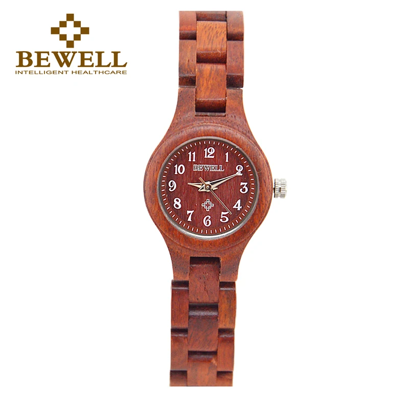 

BEWELL Wood Watch Handmade dames horloge Wood Quartz Wristwatch For Women femmes montres Ladies Relogio Feminino with Box 123A