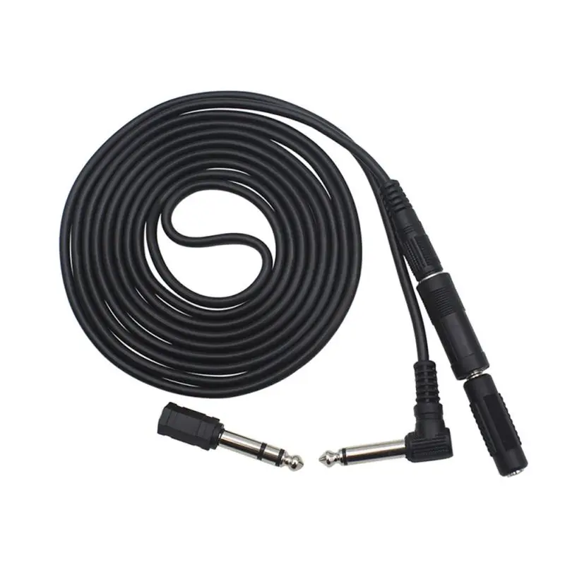 

3 Meter / 10 Feet Guitar Audio Cable 6.35 mm Straight To Right Angle Connector Musical Instrument Accessories With 3 Adapters