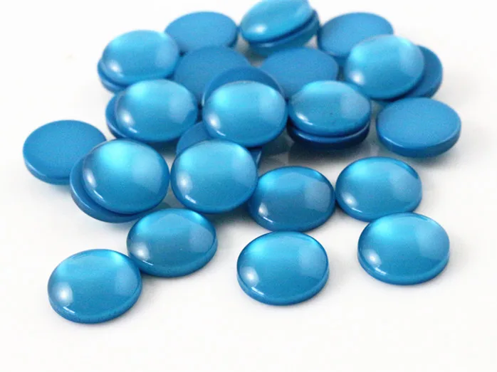 

New Fashion 40pcs 12mm Deepskyblue Color Flat Back Resin Cabochons Cameo G7-31