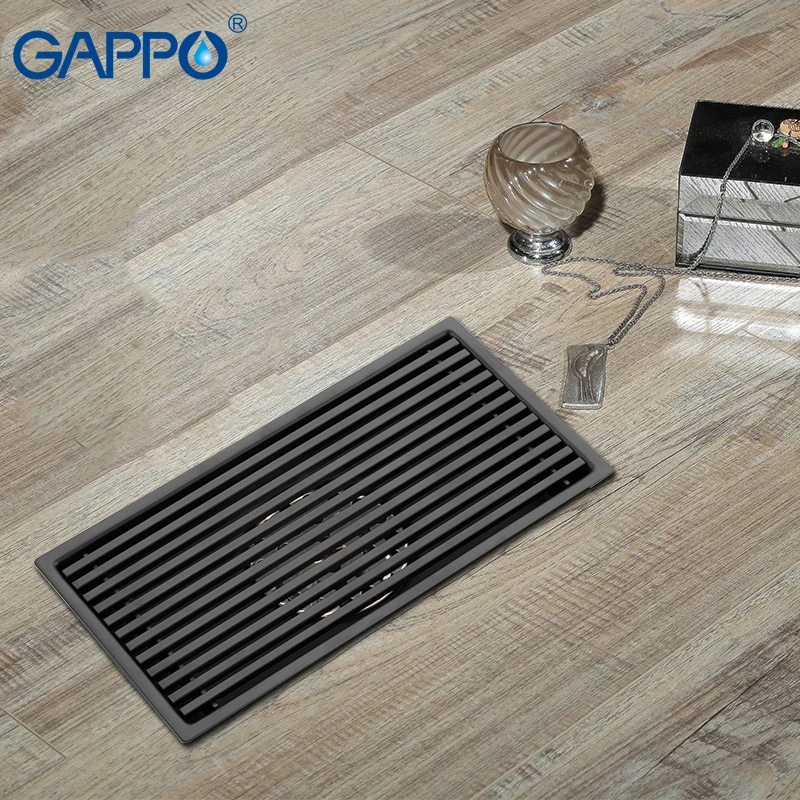 

GAPPO Drains Anti-odor bathroom floor drain strainer shower floor drains recgangle black bathroom drainers water stoppers